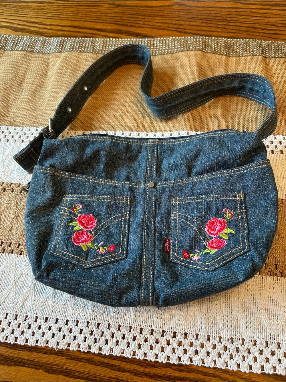 Vintage Denim Floral Embroidered Shoulder Bag - Levi’s